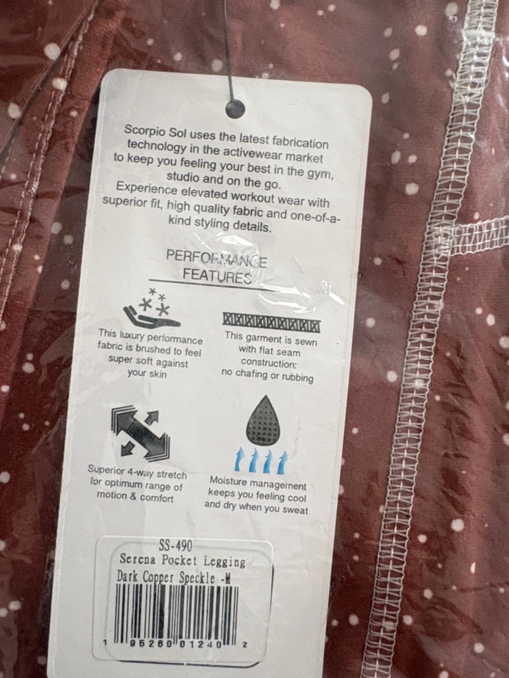 38. Serena Pocket Dark Copper Speckle Leggings - Picture 5 of 6